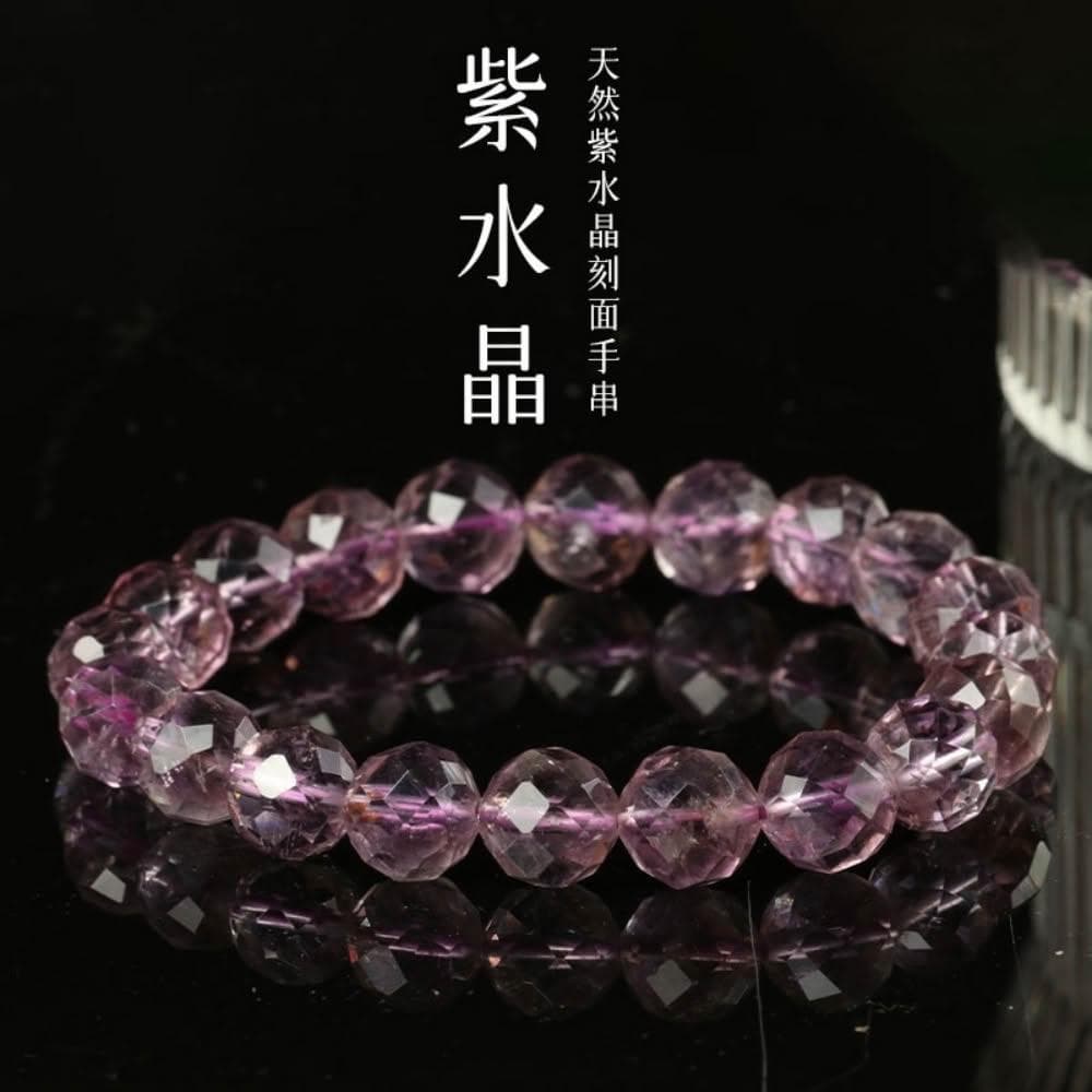 【米蘭精品】情人節禮物 現貨+預購 水晶手鍊串珠手繩手珠平安擋煞防小人轉運淨化招財開運-6/8/10mm天然紫水晶刻面手串男女飾品3款74ki52