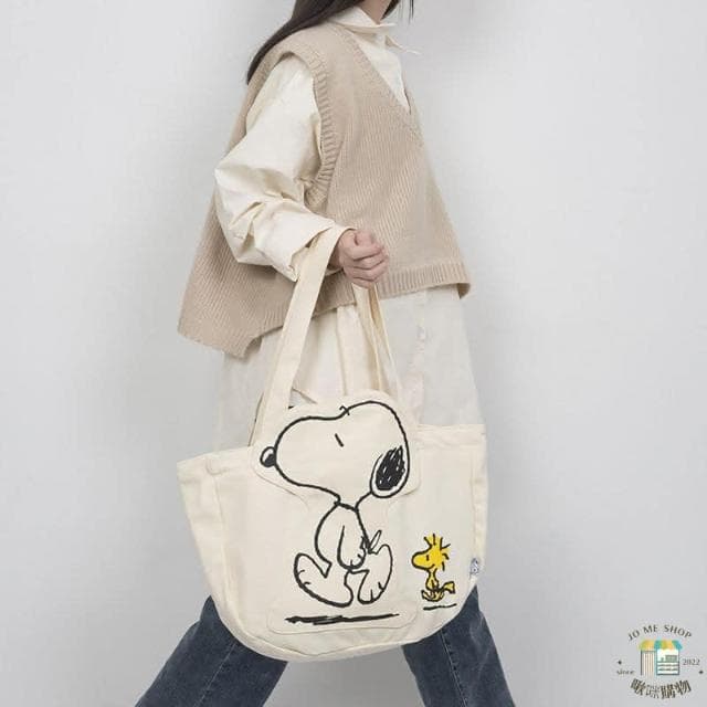 【SNOOPY 史努比】現貨當天出 官方✨️正品✨️Snoopy 史努比 卡通大容量 帆布袋 包包 女 ins 單肩包 交換禮物