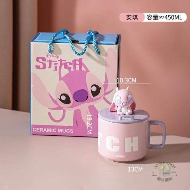 【Disney 迪士尼】史迪奇  現貨 禮物 禮盒裝 情侶杯 🏰 迪士尼 正品 Disney 史迪奇 公仔 陶瓷水杯 馬克杯 帶蓋 杯蓋手機架 交換禮物