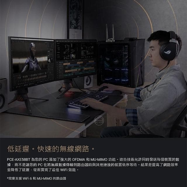 【ASUS 華碩】PCE-AXE58BT WiFi 6E PCI-E 轉接器(雙頻 介面卡 無線網卡 網路卡 ASUS)