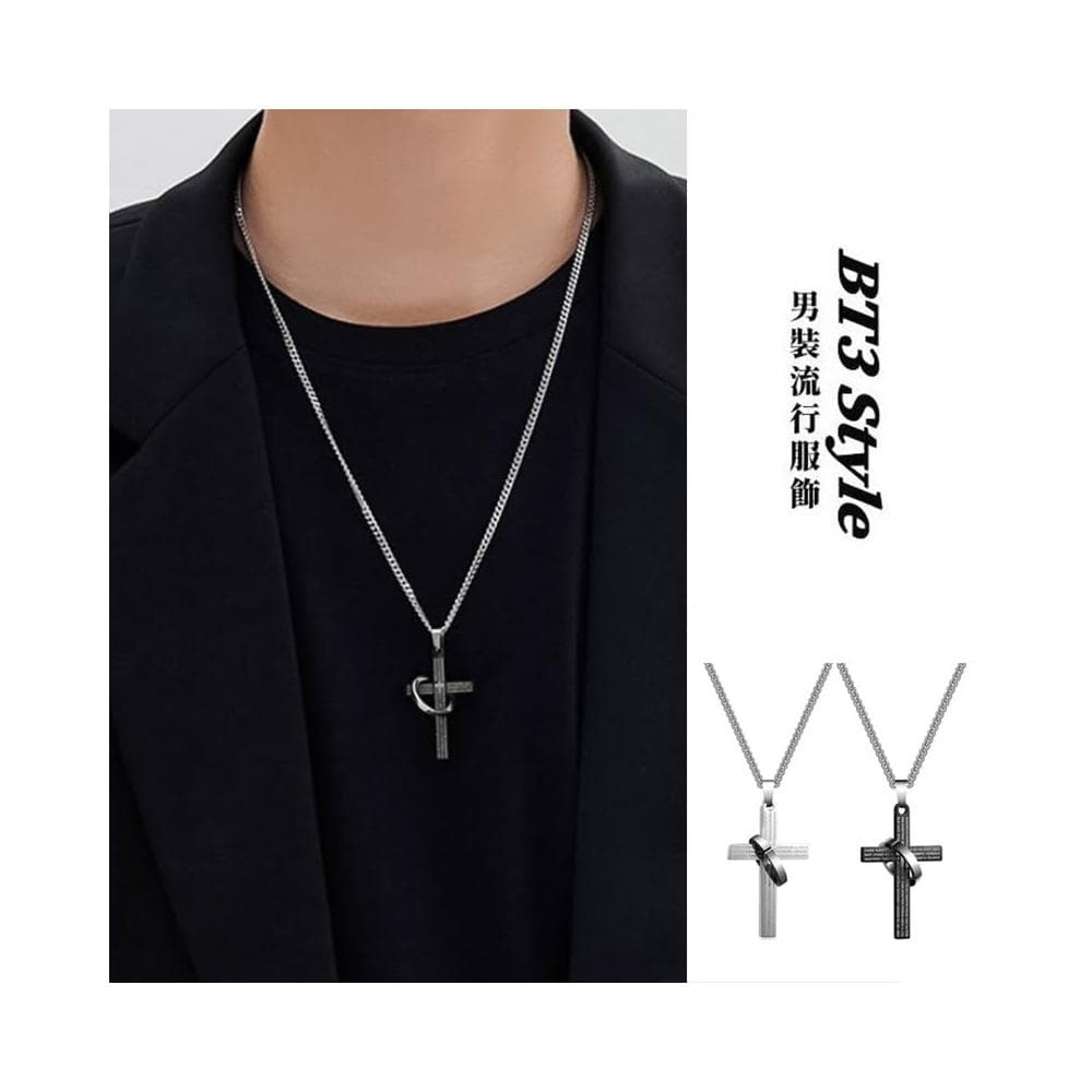 BT3 store 現貨 經文十字架 戒指項鍊 鈦鋼十字架 十字架項鍊 鈦鋼項鍊 項鍊男 項鍊女 項鍊 MW54