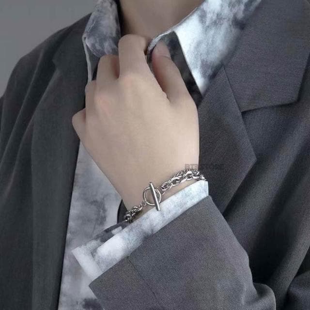 BT3 store 現貨 鈦鋼 OT型手鍊 鈦鋼手鍊 手鍊男 手鍊女 鈦鋼手鏈 雙層手鍊 穿搭單品 MW54