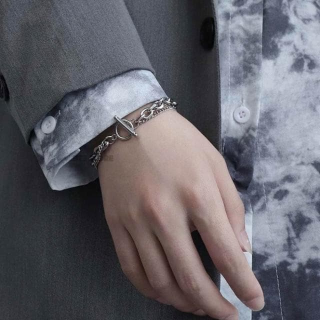 BT3 store 現貨 鈦鋼 OT型手鍊 鈦鋼手鍊 手鍊男 手鍊女 鈦鋼手鏈 雙層手鍊 穿搭單品 MW54