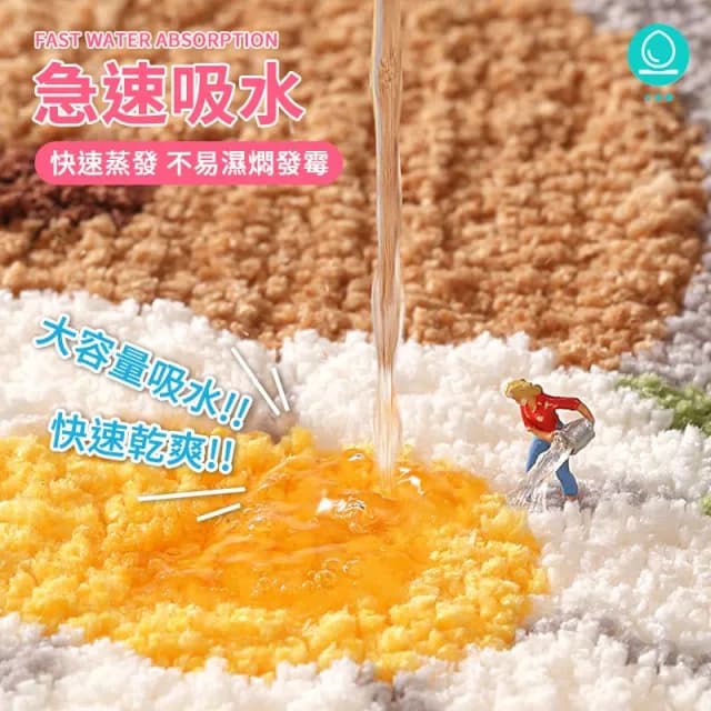 質感包裝🧸 卡通絨毛吸水地墊 貓咪地墊 絨毛地墊 防滑地墊 腳踏墊 浴室地墊 生日禮物 門口地墊 吸水地墊 HD05