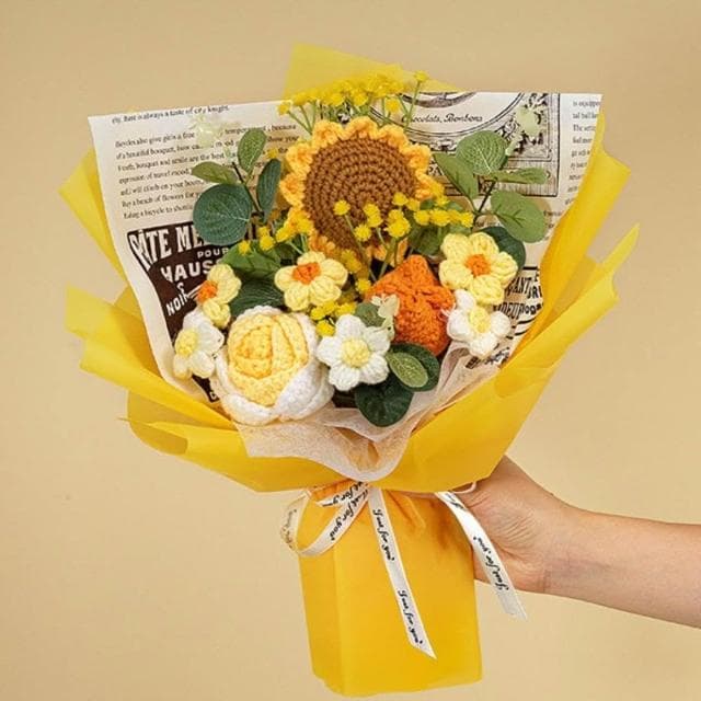 台灣現貨手 手作玫瑰花束🎓🎁 針織毛線花束 畢業花束 生日禮物 女友閨蜜告白手作成品 情人節 HW82