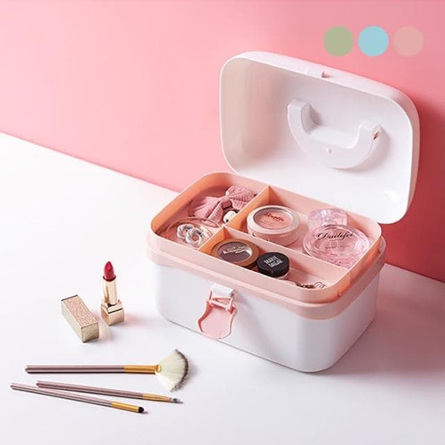 攜帶型家庭收納箱(野餐 保養品 化妝品 雜物 線材 工具 收納盒 N10102)