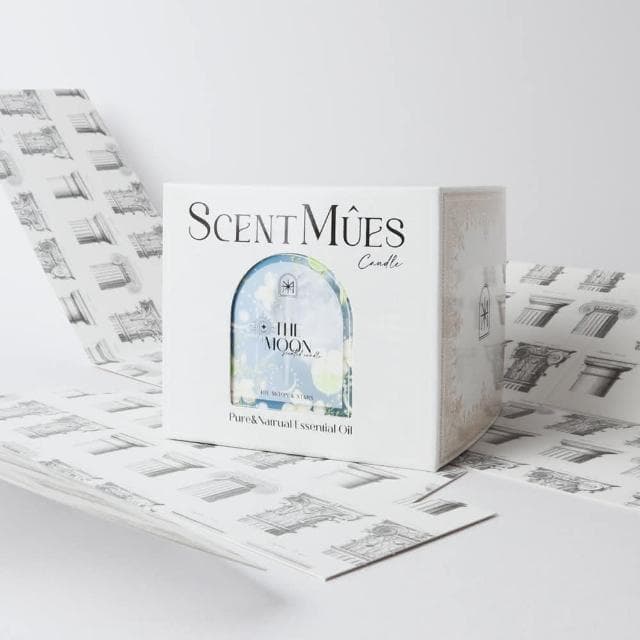 【ScentMues 森繆斯】Mucha 新月 精油香氛大豆蠟燭150g 淡雅花木香調(慕夏 月與星辰系列)