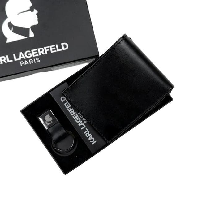 【KARL LAGERFELD 卡爾】卡爾 Karl 禮盒組 鑰匙圈 卡夾 錢包 皮夾禮盒 真皮皮夾 錢包 生日禮物 皮夾 送禮  #1013