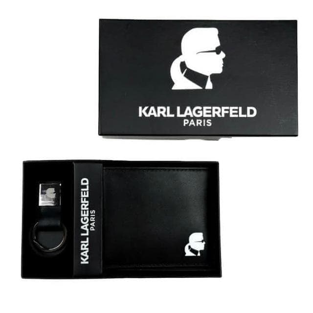 【KARL LAGERFELD 卡爾】卡爾 Karl 禮盒組 鑰匙圈 卡夾 錢包 皮夾禮盒 真皮皮夾 錢包 生日禮物 皮夾 送禮  #1013