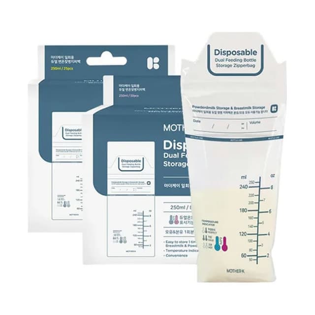 【MOTHER-K】溫感拋棄式奶瓶袋-25入(0歲以上/250ml)