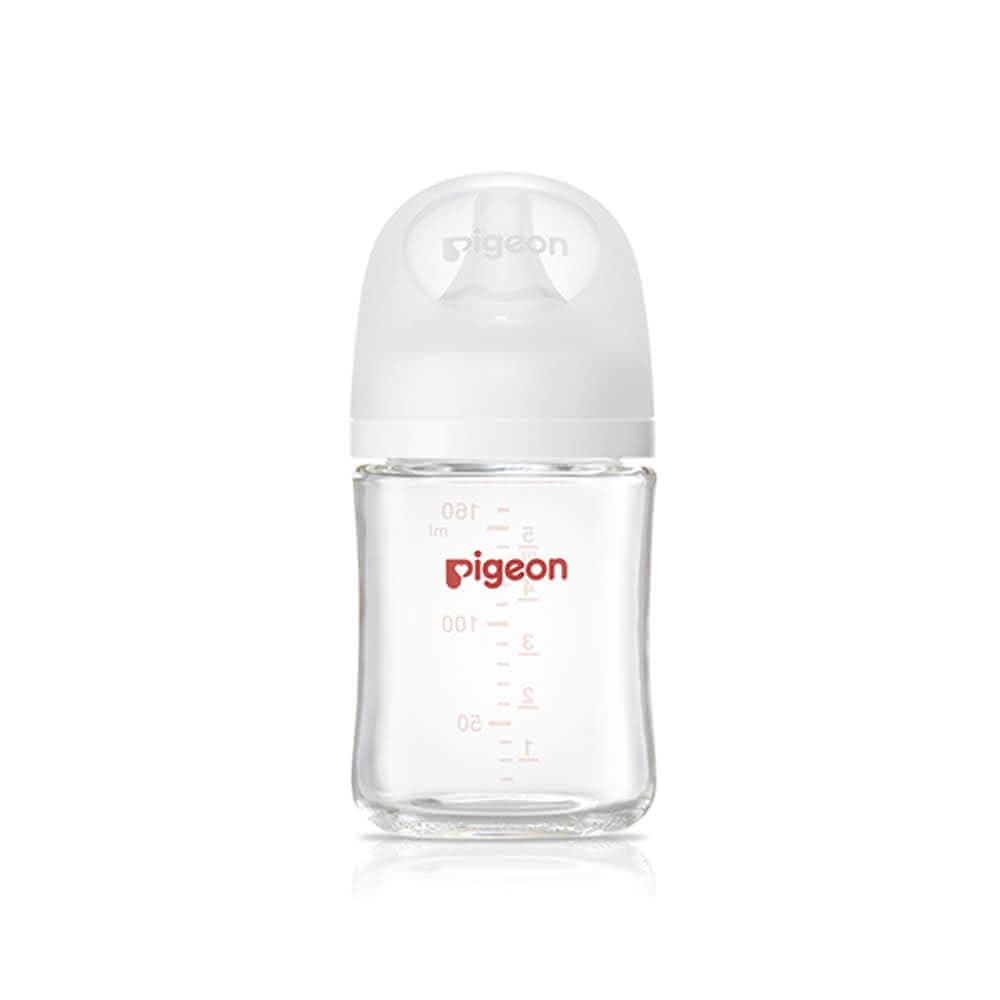 【Pigeon 貝親】第三代母乳實感玻璃奶瓶160ml-純淨白(玻璃奶瓶)