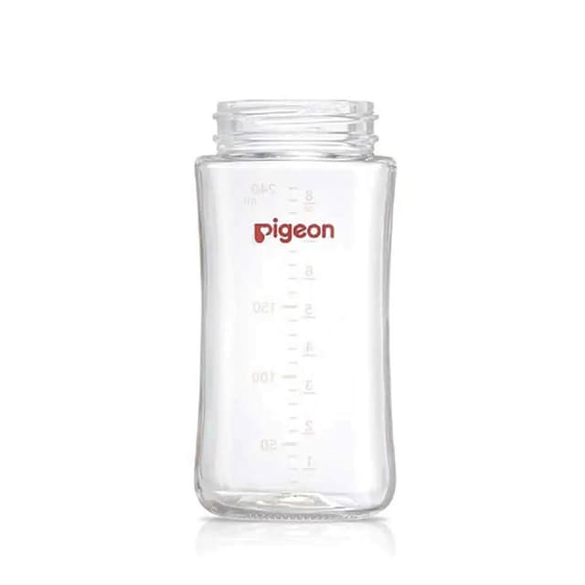 【Pigeon 貝親】第三代寬口玻璃素色空瓶240ml(玻璃空瓶)