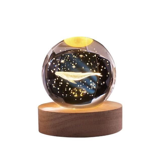 【JOEKI】水晶球造型小夜燈附發光底座 造型小夜燈 水晶球 生日 女友 情人節 公司禮物 星球小夜燈