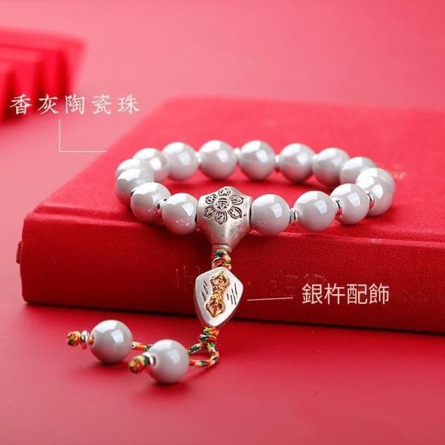 【Paiya 派亞】香灰瓷琉璃手串蔡文靜同款手鏈馬卡龍奶奶灰色本命年情侶男女手環送禮好物/交換禮物