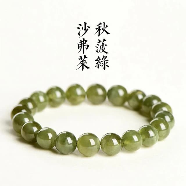 【Paiya 派亞】8-10.5MM沙佛弗萊圓珠手串綠色石榴石散珠手鏈交換禮物/送禮