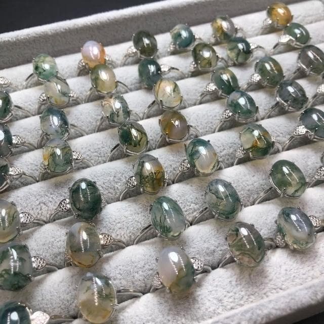 【Paiya 派亞】水草瑪瑙戒指銅托鑲嵌個性小衆風女款百搭簡約交換禮物/過年送禮