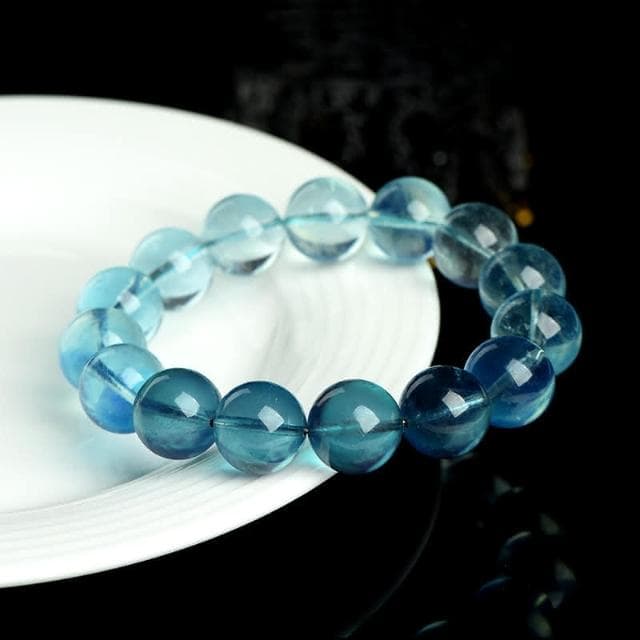 【Paiya 派亞】7A級巴西老礦魔鬼綠海藍寶圓珠手鏈 漸變魔鬼綠寶手串