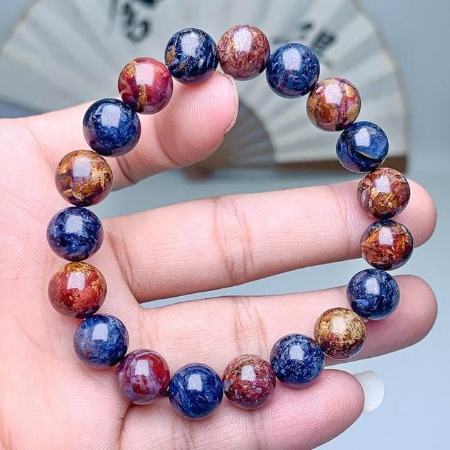 【Paiya 派亞】多彩彼得石手鏈彩彼得石地圖油畫圓珠串手鏈