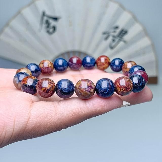 【Paiya 派亞】多彩彼得石手鏈彩彼得石地圖油畫圓珠串手鏈