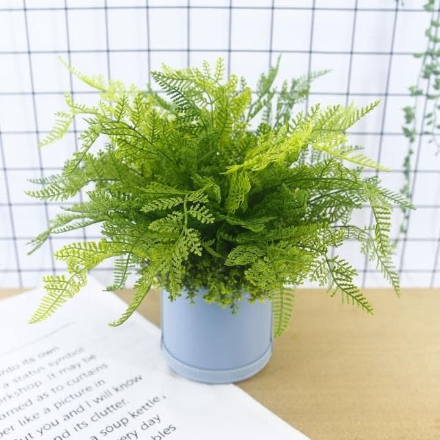 【HUGO DECO 榆果傢飾】高擬真波斯頓蕨皮革籃植栽人造植栽/仿真植物/綠化/佈置