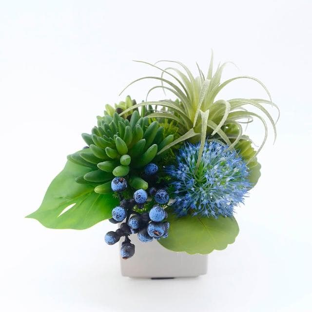 【HUGO DECO 榆果傢飾】空氣鳳梨多肉香氛植栽(擬真植物/人造盆栽/綠化/佈置/禮物)