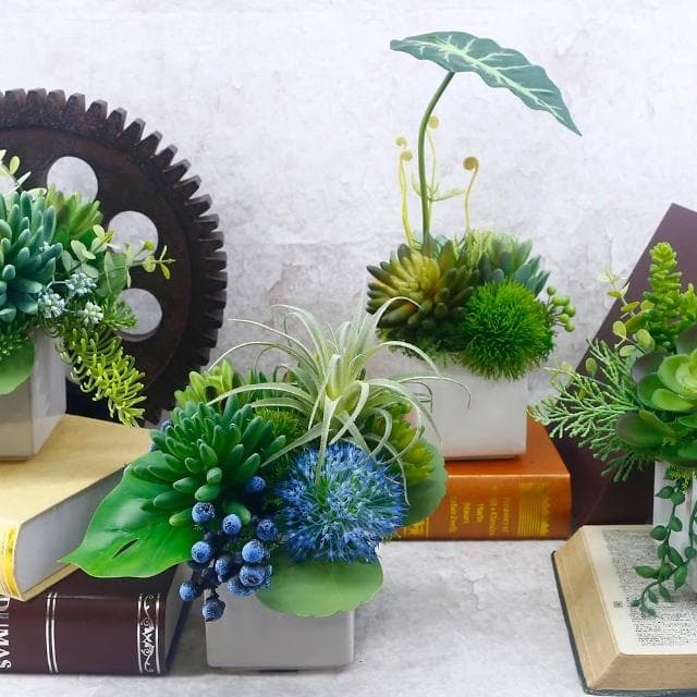 【HUGO DECO 榆果傢飾】空氣鳳梨多肉香氛植栽(擬真植物/人造盆栽/綠化/佈置/禮物)