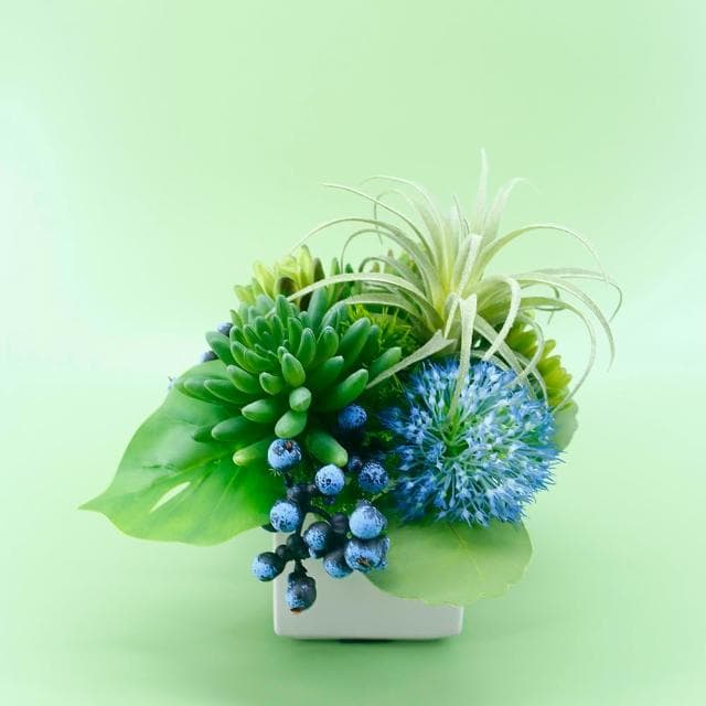 【HUGO DECO 榆果傢飾】空氣鳳梨多肉香氛植栽(擬真植物/人造盆栽/綠化/佈置/禮物)