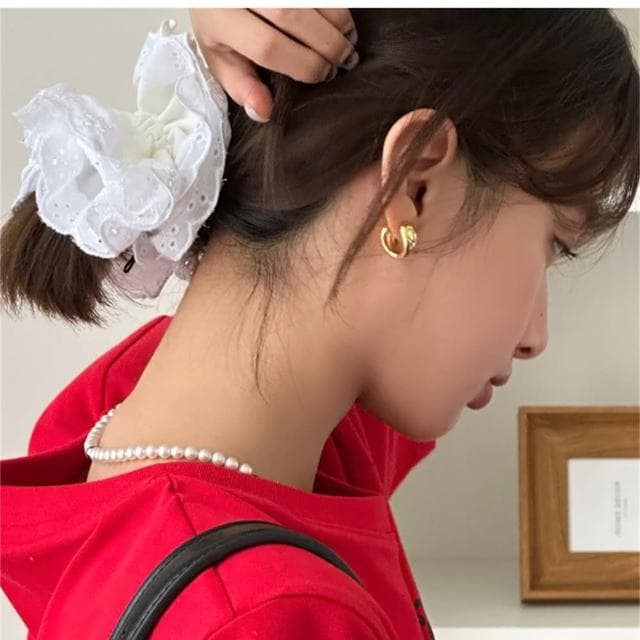 【HaNA 梨花】東大門空運直送． 輕奢大圓鑽圈圈/蝴蝶結珍珠S925銀針耳環 現+預(現+預)
