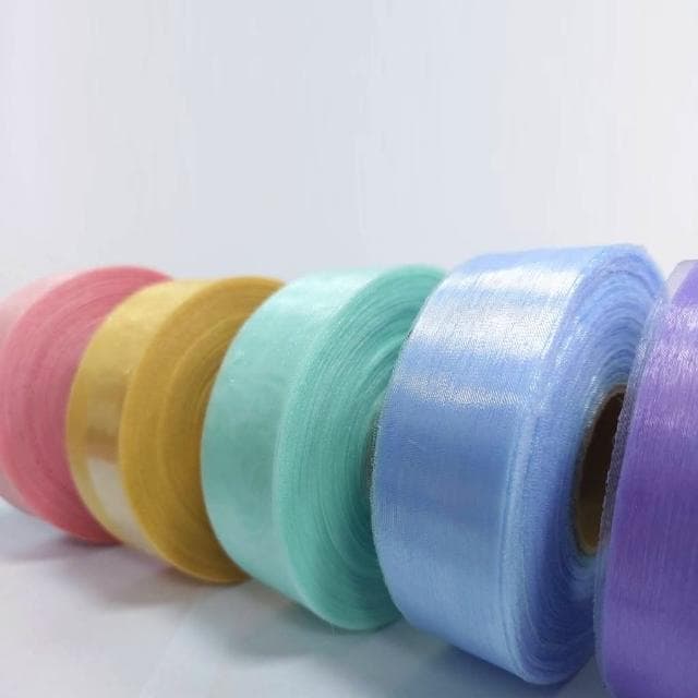 12H快速出貨 (氣球快易送)  50碼  整捲3公分 雪紗緞帶  禮物包裝 裝飾 絲帶 緞帶 真珠紗 珍珠紗