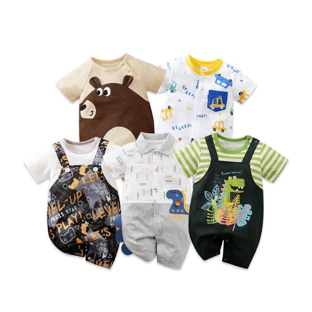 【JoyBaby】童裝 嬰兒服 棉質短袖包屁衣 短袖童衣 連身衣 外出爬服