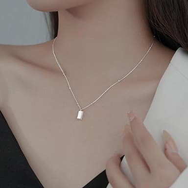 【KEDDY】招財項鍊-銀項鍊-韓國項鍊-小飾品-小禮物-女生禮物-純銀項鍊-金磚項鍊-鎖骨鏈