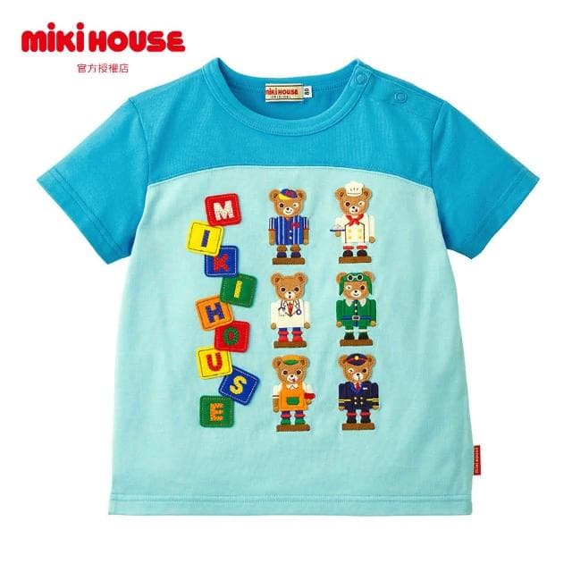【MIKI HOUSE】官方直營-普奇熊 舞颯兔 刺繡短袖T恤 100% 棉  60/2 平紋針織  男女童裝