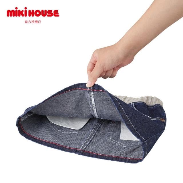 【MIKI HOUSE】官方直營-MIKI HOUSE LOGO刺繡短裙- 共兩款(白/靛藍) 男女童裝
