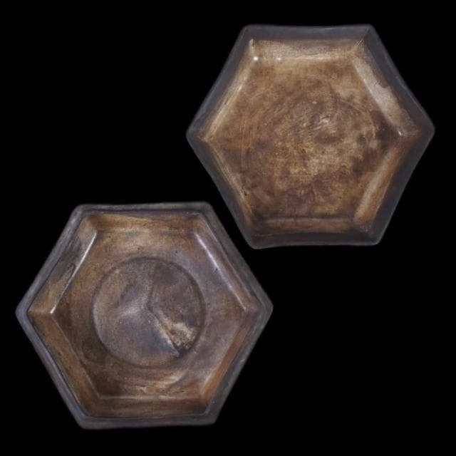 《博古珍藏》宋 定窯白釉刻花卉紋六方粉盒 早期收藏 老件文物瓷器