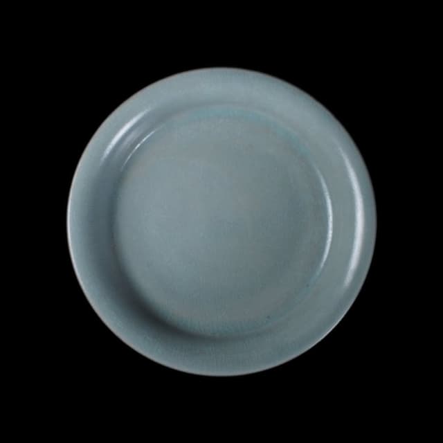 《博古珍藏》宋 汝窯青瓷盤 早期收藏 老件瓷器 博物館級文物