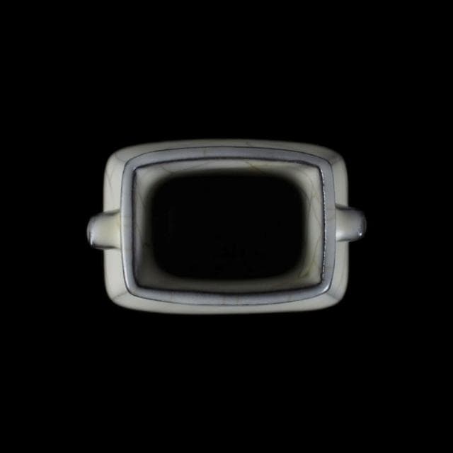 《博古珍藏》宋 官窯月白釉四方貫耳瓶 高15公分 早期收藏 老件花瓶瓷器 博物館級文物