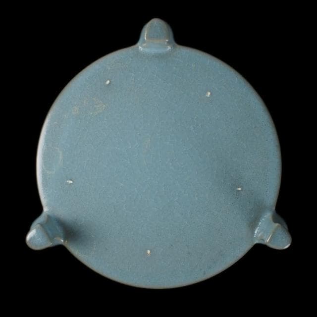 《博古珍藏》宋 汝窯天青釉弦紋三足尊式爐 早期收藏 老件瓷器 博物館級文物