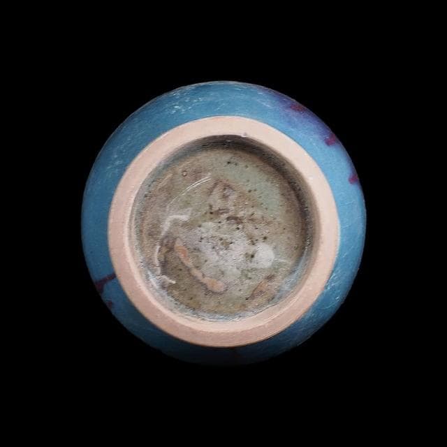 《博古珍藏》元 鈞窯天青釉紫斑淨瓶 早期收藏 老件花瓶瓷器 博物館級文物