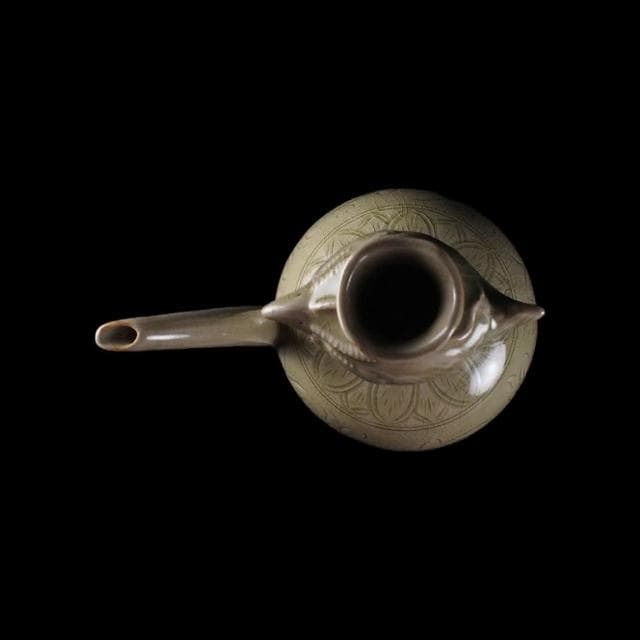 《博古珍藏》五代 越窯秘色瓷鳳首壺 早期收藏 老件茶壺瓷器 博物館級文物