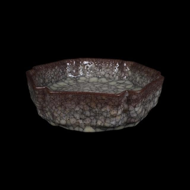 《博古珍藏》宋 官窯米黃釉葵口洗 早期收藏 老件瓷器  博物館級文物