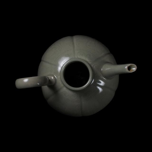 《博古珍藏》五代 越窯秘色瓷執壺 早期收藏 老件茶壺瓷器 博物館級文物