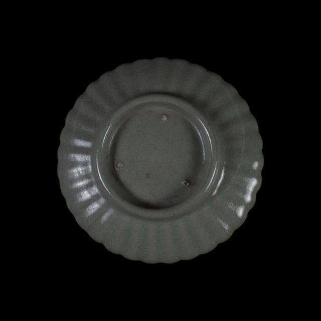 《博古珍藏》宋 汝窯青瓷菊花口盞托 早期收藏 老件茶杯瓷器 博物館級文物