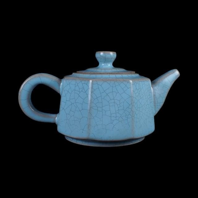 《博古珍藏》宋 汝窯天青釉茶壺 老件茶具瓷器 博物館級文物