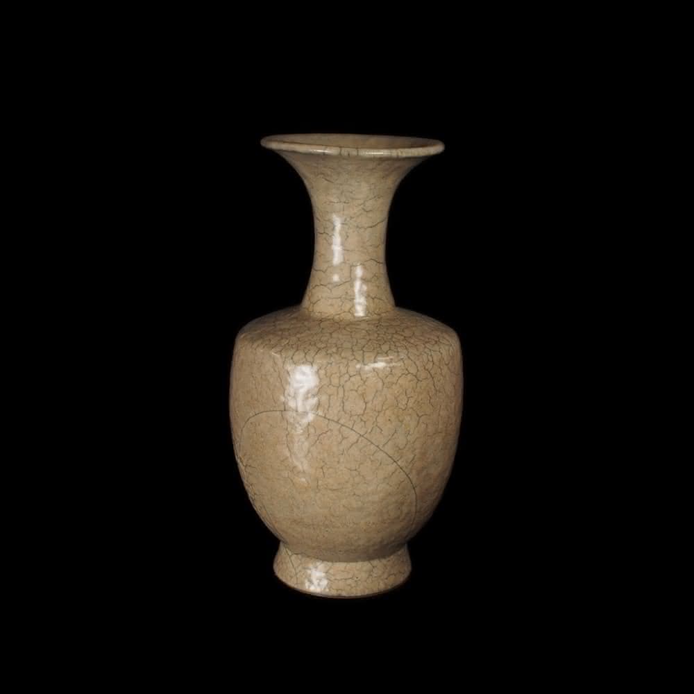 《博古珍藏》宋 哥窯米黃釉花瓶 早期收藏 老件瓷器