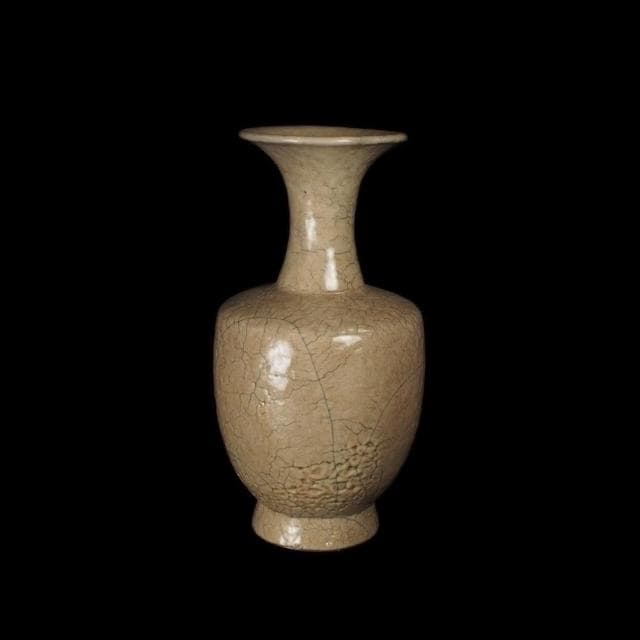 《博古珍藏》宋 哥窯米黃釉花瓶 早期收藏 老件瓷器