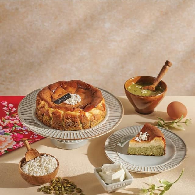 【Bonbons】Bonbons 多層次夾餡乳酪蛋糕！六吋客家擂茶巴斯克(蛋糕、乳酪、彌月、禮盒、擂茶)