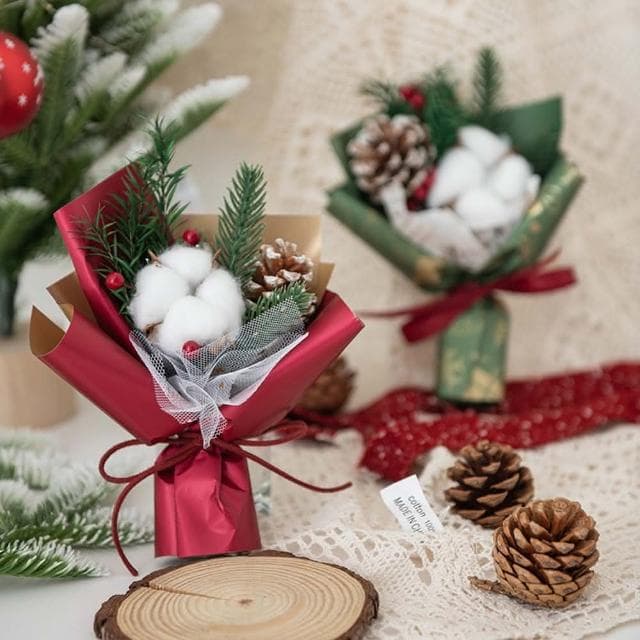 【BlueCat】松果棉花祝福小花束(小捧花 花束 仿真花 永生花 禮物花束 節慶送禮 畢業季 母親節)