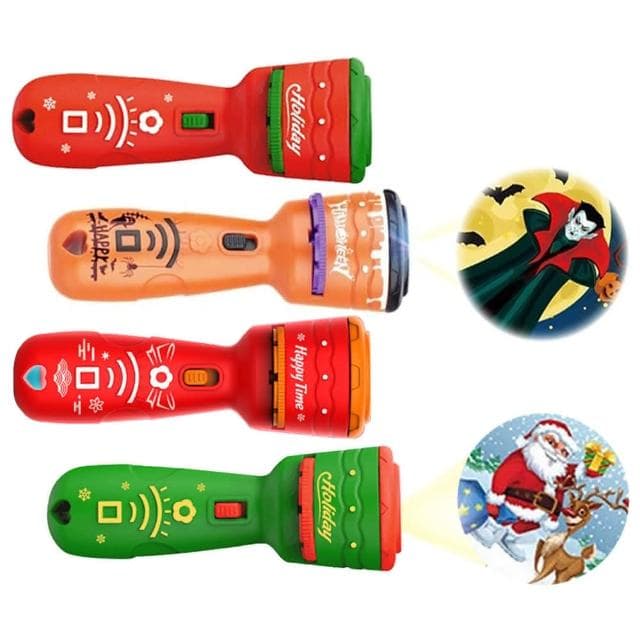 手持投影幻燈片(萬聖節 耶誕節 新年 手電筒 投影燈 投影片 氣氛燈 投影燈飾 派對道具 交換禮物)