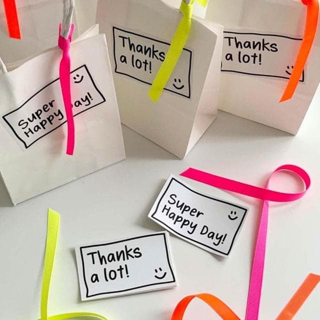 粉白長方祝福小卡 (感謝小卡 生日小卡 禮物盒小卡 情人節 花束卡片 賀卡 留言卡 謝謝卡 單面印刷)