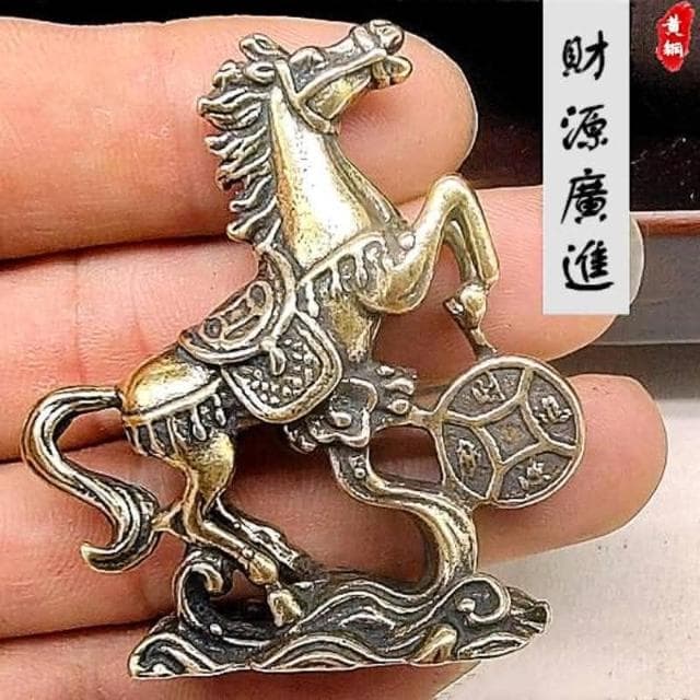 純銅馬擺件 黃銅實心招財進寶 馬案頭工藝品 擺飾古玩 老銅器小禮物 中式復古工藝品 銅雕品 台灣出貨 附發票